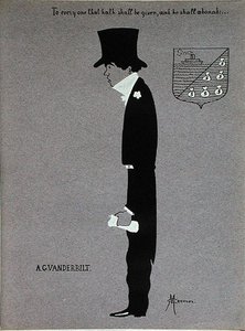 Karikatyr av Alfred Gwynne Vanderbilt (1877-1915), från "Millionaires of America" av Max Cramer