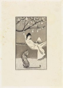 Dolce far niente (Siesta II) (Etsade skisser, opus I, blad 8) av Max Klinger