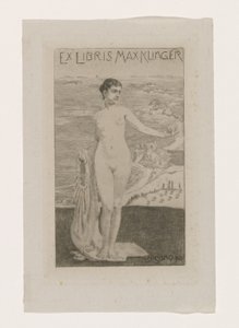 Ex libris från Max Klinger Lo sono io (titel på objekt) av Max Klinger