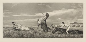 Intermezzi, Opus IV, Bl. 3: Centaur Pursued av Max Klinger