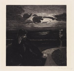 Natt (Om döden, första delen, opus XI, blad 1) av Max Klinger