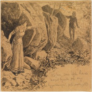Narkissos och Echo I. av Max Klinger