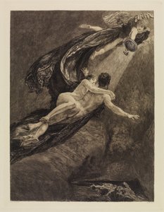Nya drömmar (Nya drömmar om lycka) (En kärlek, opus X, blad 7) av Max Klinger