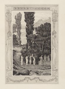 Vandrande Psyke (Amor och Psyke, opus V, blad 28) av Max Klinger