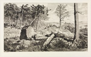 Simplicius i skogsödemarken (Intermezzi, opus IV, blad 10) av Max Klinger