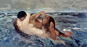 Triton och sjöjungfru av Max Klinger