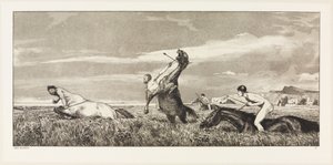 Förföljd kentaur (Intermezzi, opus IV, blad 3) av Max Klinger