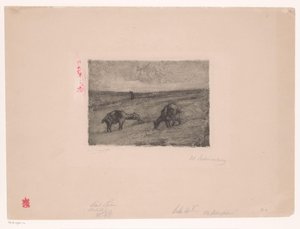 Landskap med betande getter av Max Liebermann (signed by artist)