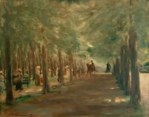 Gränd i djurparken med ryttare och vandrare av Max Liebermann
