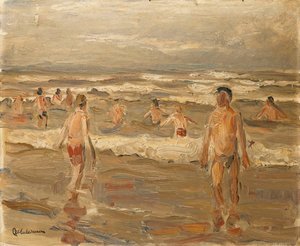 Pojkar som badar i havet; Pojkar badar i havet, 1899 av Max Liebermann