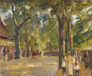 Den stora Seestrasse i Wannsee med vandrare av Max Liebermann