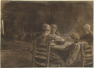 Östfrisiska bönder som äter kvällsmat av Max Liebermann