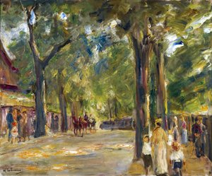 Figurer på Grosse Seestrasse i Wannsee par Liebermann, Max (1847-1935). Olja på duk, storlek: 60,4x72,5, ca. 1920, Privat samling av Max Liebermann