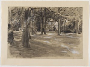 Holländsk parklandskap med hus av Max Liebermann