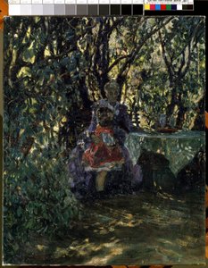 ""Trädgård i en villa vid Wannsee i Berlin"" (Trädgård i villan vid Wannsee) Målning av Max Liebermann (1847-1935) 1911 Mikalojus Konstantinas Ciurlionis Museum of Fine Arts, Kaunas, Litauen av Max Liebermann