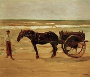 Badvaktens vagn på stranden av Max Liebermann