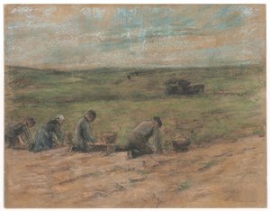 Potatisgrävare nära Zandvoort, 1894 av Max Liebermann