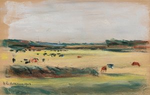 Landskap med betande kor. 1908 av Max Liebermann