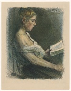 Flicka som läser av Max Liebermann