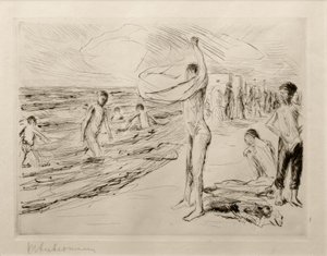 M.Liebermann, pojkar som badar i vinden av Max Liebermann