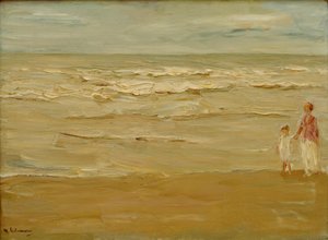 Havsbild - strand och sjö av Max Liebermann