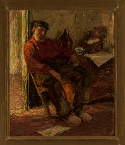 En man inomhus av Max Liebermann