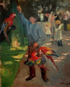 Papegojman i Amsterdam Zoo av Max Liebermann