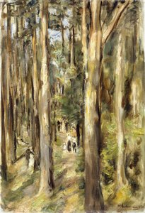 Picknick i skogen, 1920 av Max Liebermann