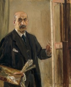 Självporträtt vid staffliet. 1916 av Max Liebermann