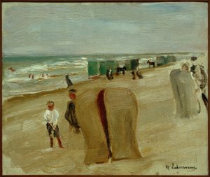 Strandszene i Noordwijk av Max Liebermann