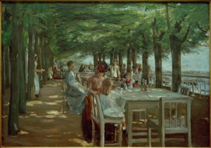 Terrass i restaurang Jacob i Nienstedten på Elbe av Max Liebermann