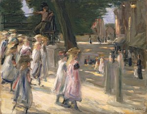 Vägen till skolan i Edam (olja på duk) av Max Liebermann