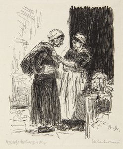 Två kvinnor i samtal av Max Liebermann