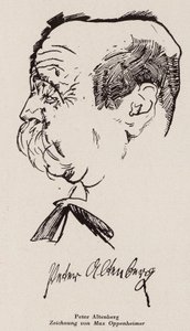 Peter Altenberg, österrikisk författare och poet (litografi)