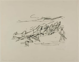 Avstigning, från resebilder: Italien-Söderhavet av Max Pechstein