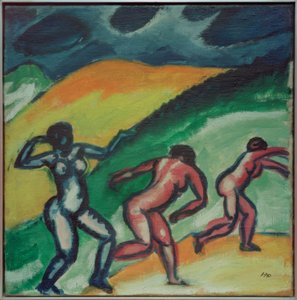 Drei Frauen in den Dünen von Max Pechstein