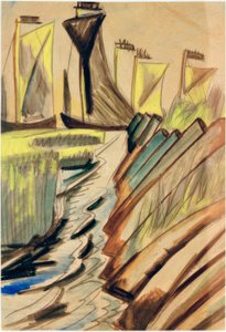 Kurenkähne vid vallen av Max Pechstein