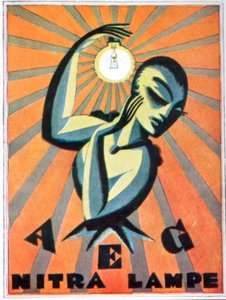 AEG Nitralampe / Plakatentwurf von Max Schwarzer