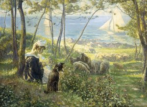 En sommardag vid havet (olja på duk) av Max Silbert