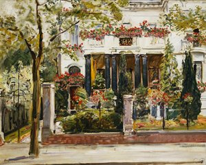 Framträdgården i Steinbart-villan i Berlin; Framträdgården till Steinbarts villa i Berlin, 1911 av Max Slevogt