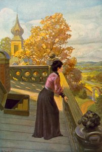Illustration för Jane Eyre av Charlotte Bronte (färg litho)