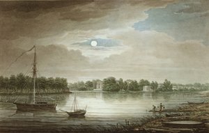 Nevka-floden nära Yelagin-bron, 1829