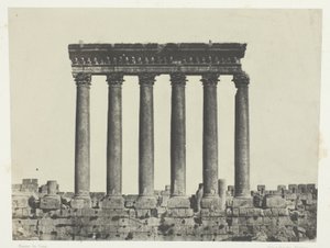 Baalbeck (Heliopolis), kolonnad i soltemplet; Syrien av Maxime Du Camp