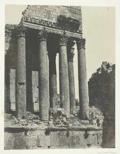 Baalbeck (Heliopolis), Jupitertemplet, vy från sydöstra vinkeln; Syrien av Maxime Du Camp