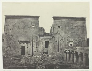 Drômos och Philônes, Isis stora tempel i Pilônes; Nubien, plansch 72 från albumet "Egypte, Nubie, Palestine et Syrie" (1852) av Maxime Du Camp