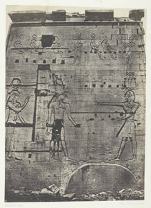 Isis stora tempel vid Philoe, andra pylon; Nubien, plansch 74 från albumet "Egypte, Nubie, Palestine et Syrie" (1852) av Maxime Du Camp