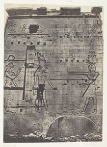 Isis stora tempel vid Philoe, andra pylon; Nubien, plansch 74 från albumet "Egypte, Nubie, Palestine et Syrie" (1852) av Maxime Du Camp