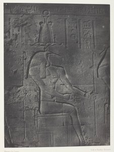 Isis stora tempel vid Philoe, Tôth Ibiocéphale; Nubien, plansch 79 från albumet "Egypte, Nubie, Palestine et Syrie" (1852)