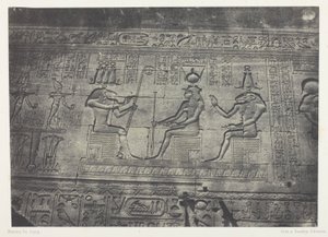 Det stora templet i Denderah (Teutyres), skulpturer från den bakre fasaden; Övre Egypten, plansch 19 från albumet "Egypte, Nubie, Palestine et Syrie" (1852)
