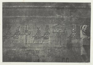 Det stora templet i Denderah (Teutyres), skulpturer från den bakre fasaden; Övre Egypten, plansch 20 från albumet "Egypte, Nubie, Palestine et Syrie" (1852) av Maxime Du Camp